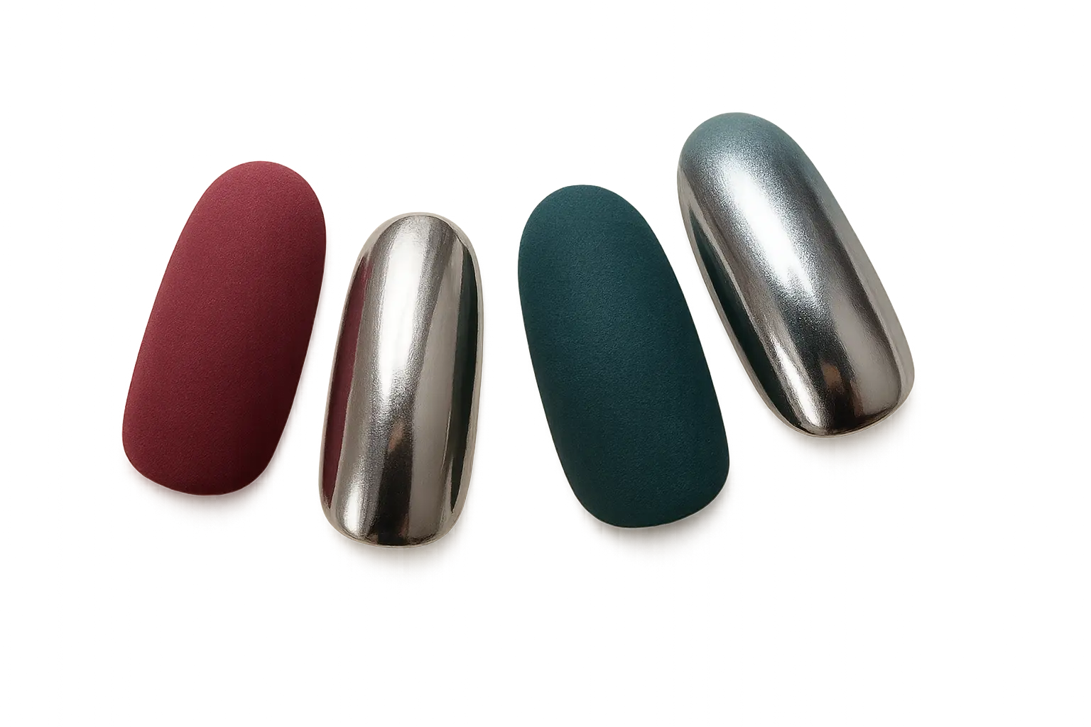 Textured and dimensional oval nail styles