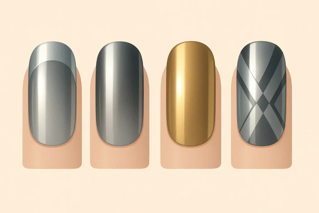Chrome French manicure designs