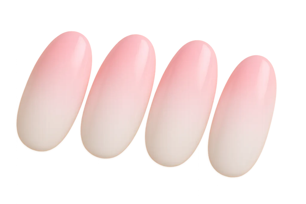Pink to white ombre acrylic nail design