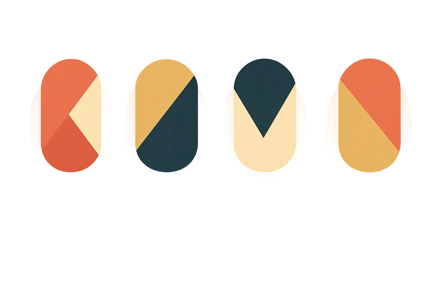 Color-block geometric nail design
