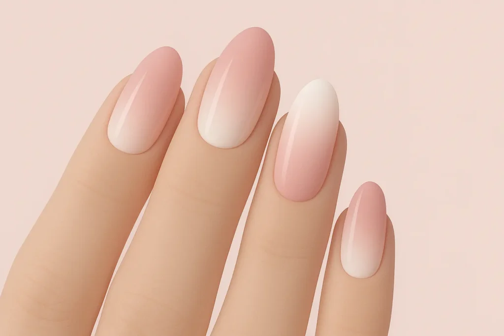Classic subtle pink ombre nail designs