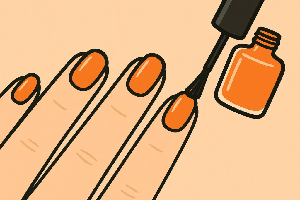 Vibrant tangerine orange nail polish