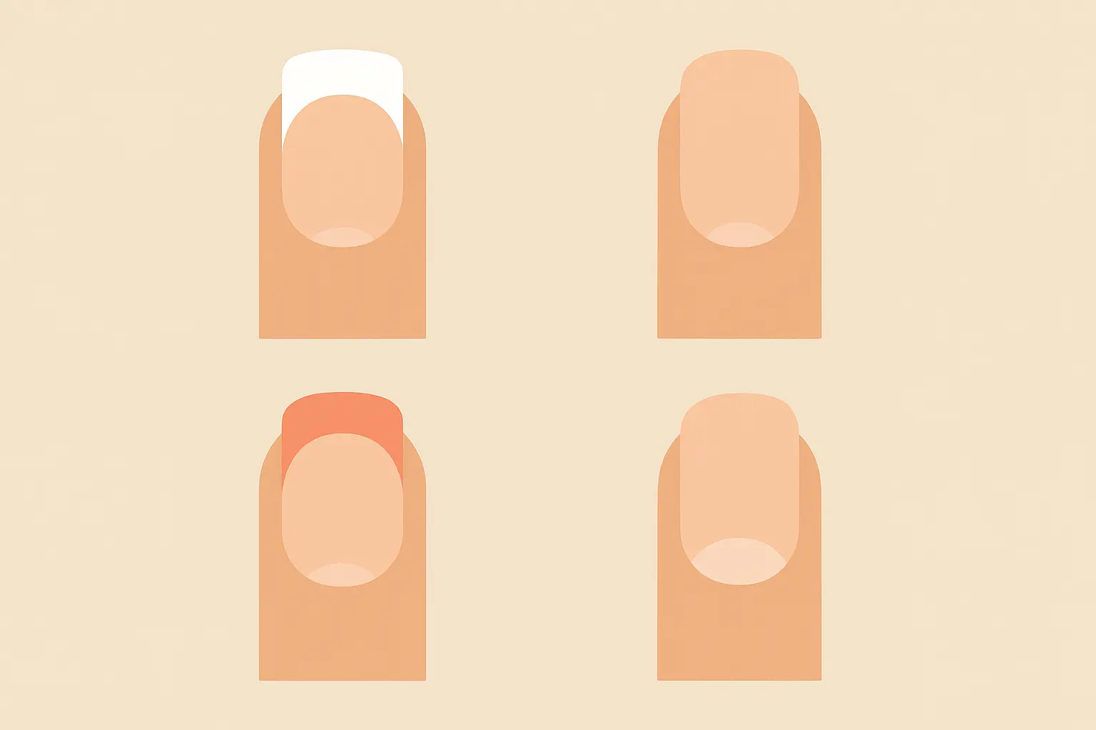 French manicure variations from the 90s
