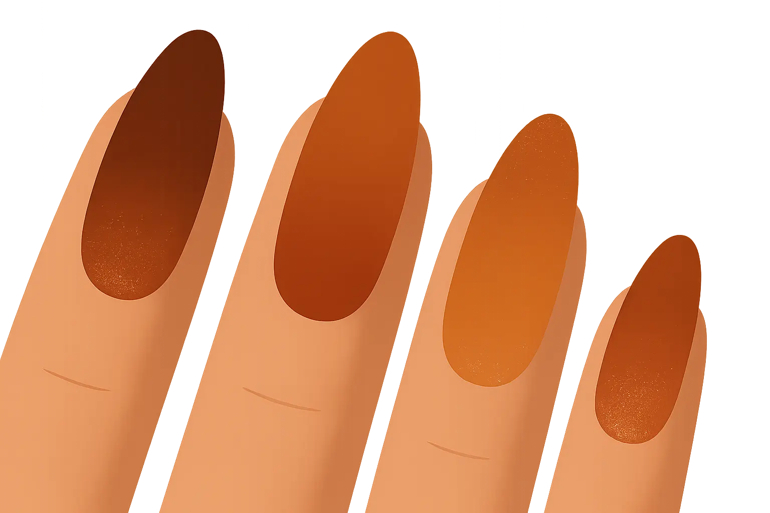 Autumn spice brown ombre nails