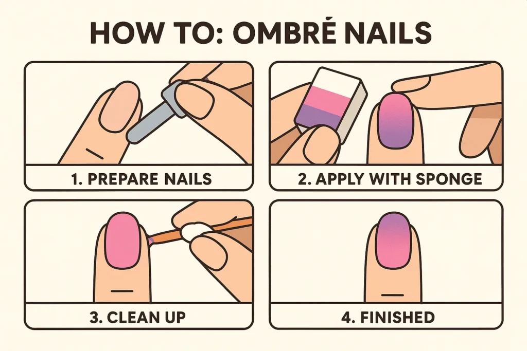 Sponge method nail application technique