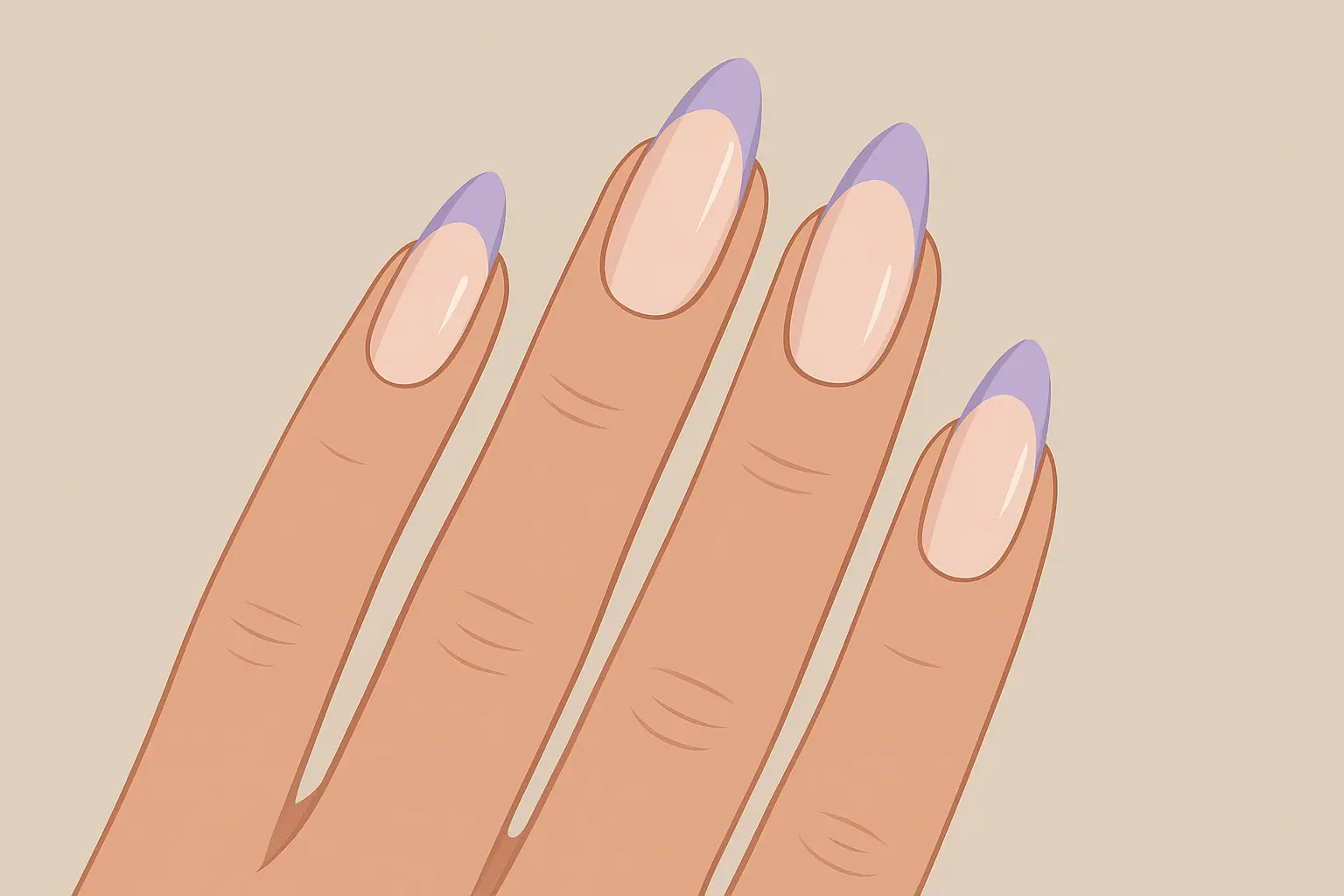 Lavender French tip nails