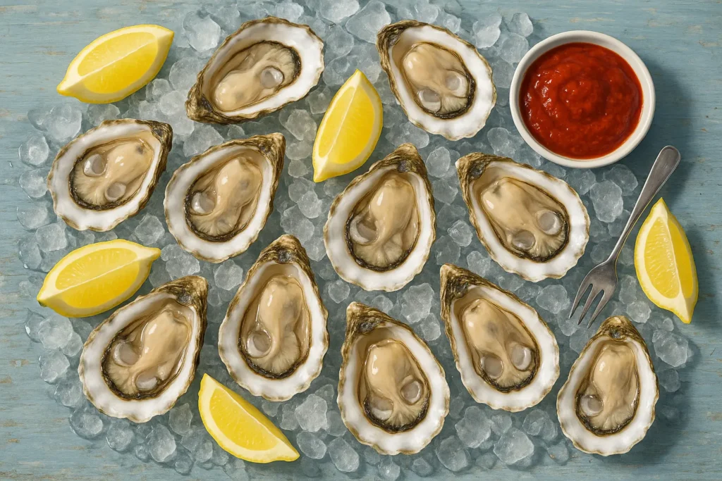 Fresh Cape Cod oysters on half shell