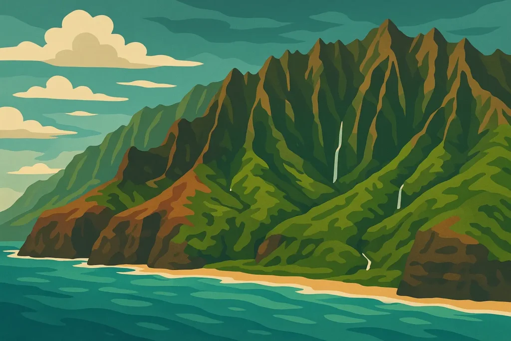 Na Pali Coast dramatic cliffs and ocean views