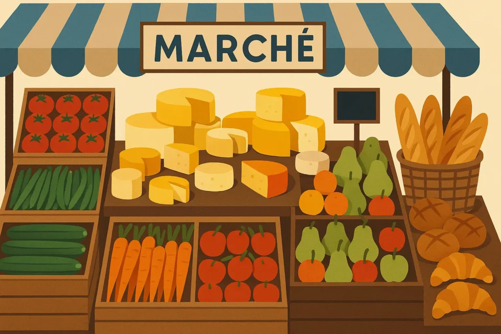 French pastries and croissants display