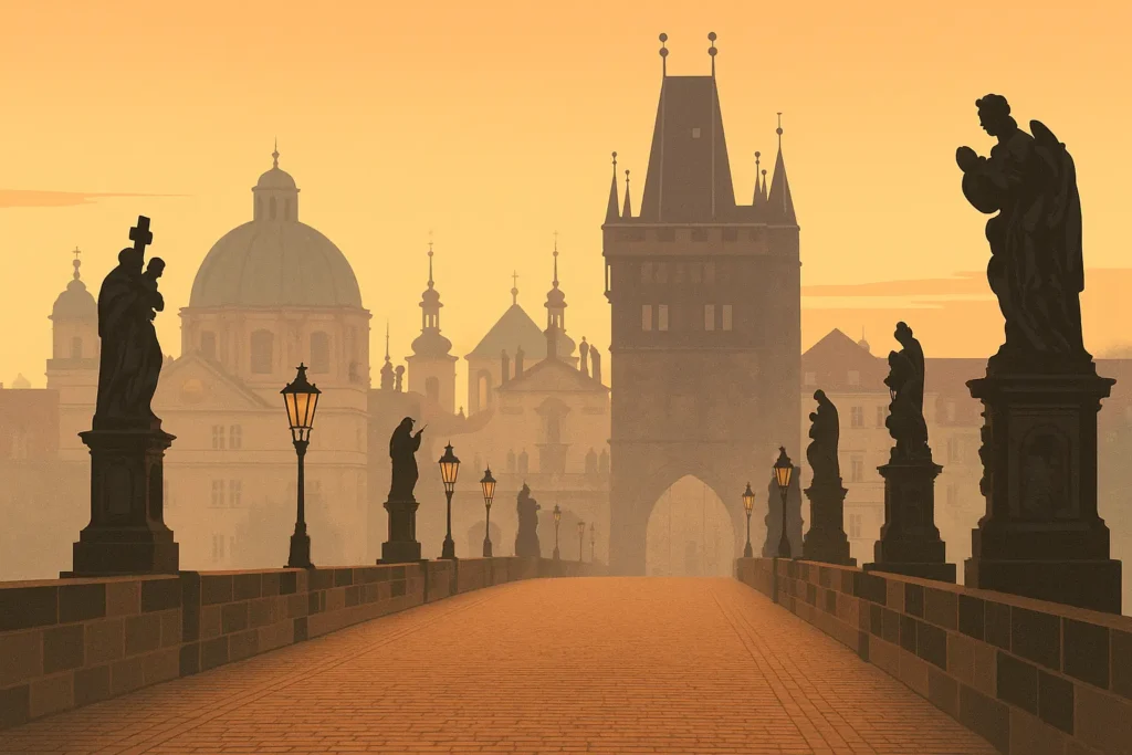 Prague Castle and surrounding historic buildings