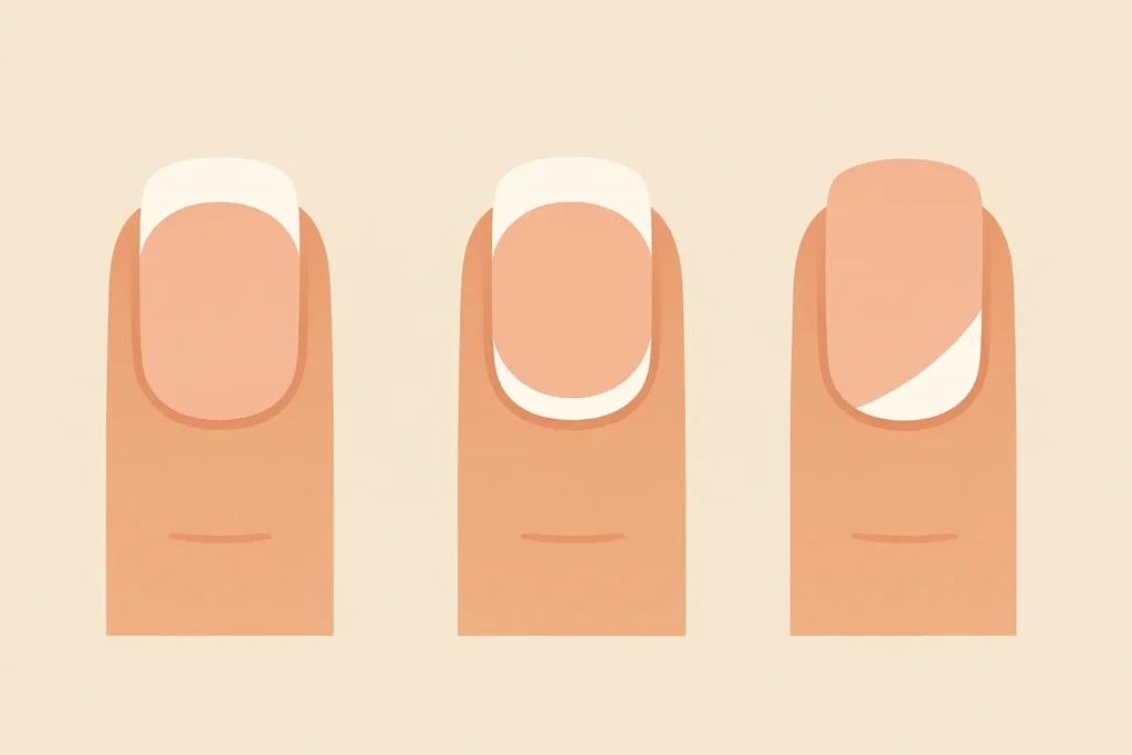 Reverse French white gel nail design