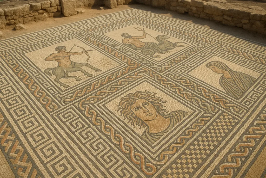 Ancient Roman mosaics at Paphos Archaeological Park