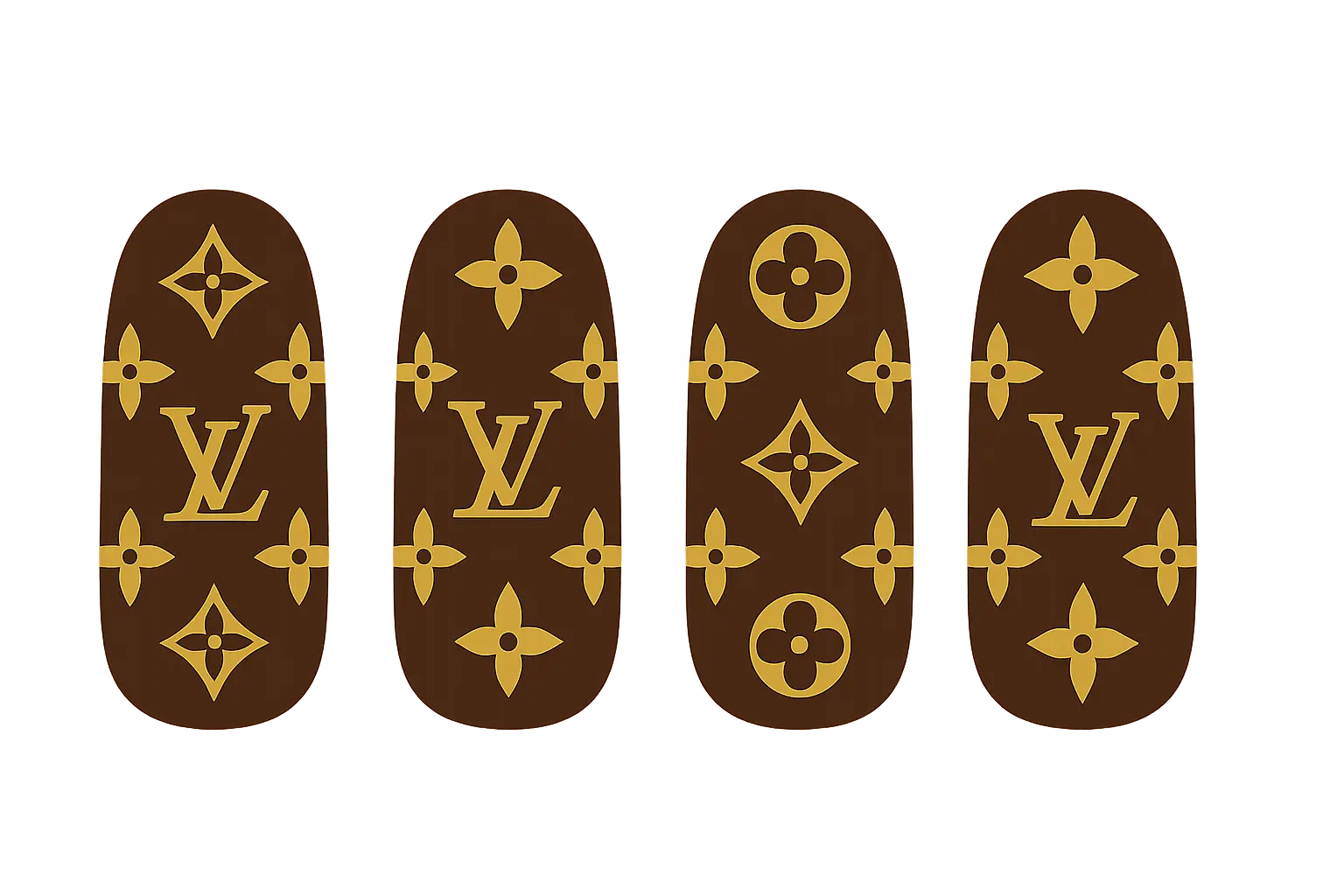 Classic Louis Vuitton monogram nail designs