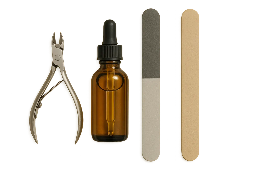 Daily care routine for maintaining almond nails