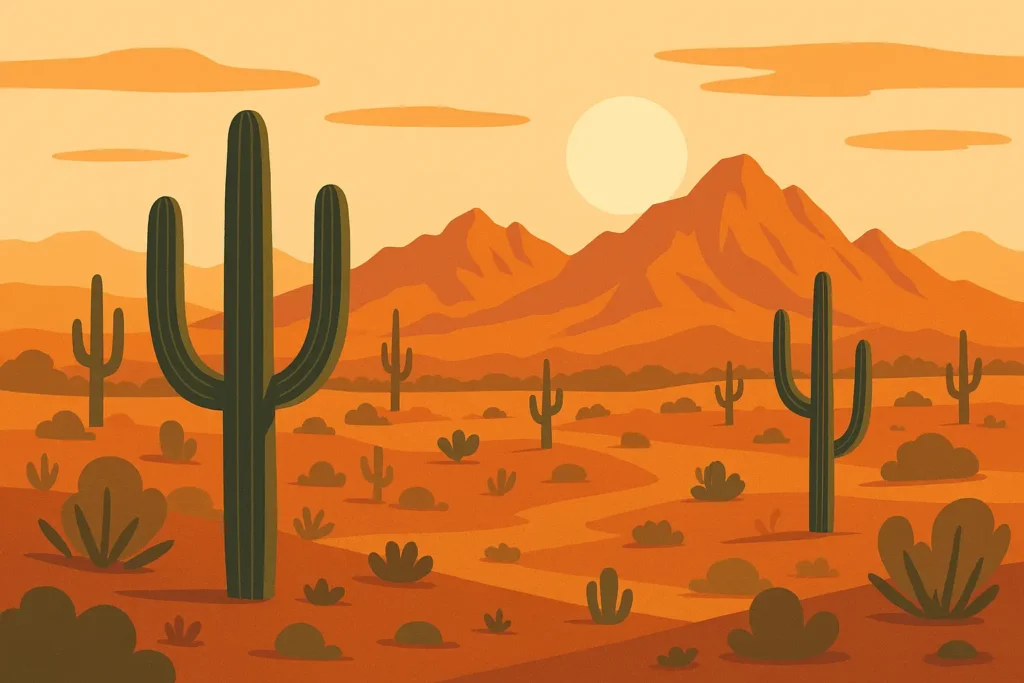 Scottsdale desert landscape with mountains