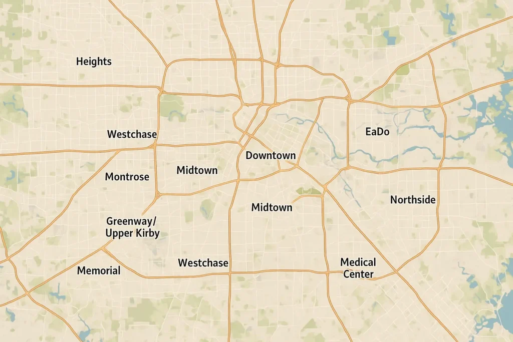 Houston city skyline and planning factors