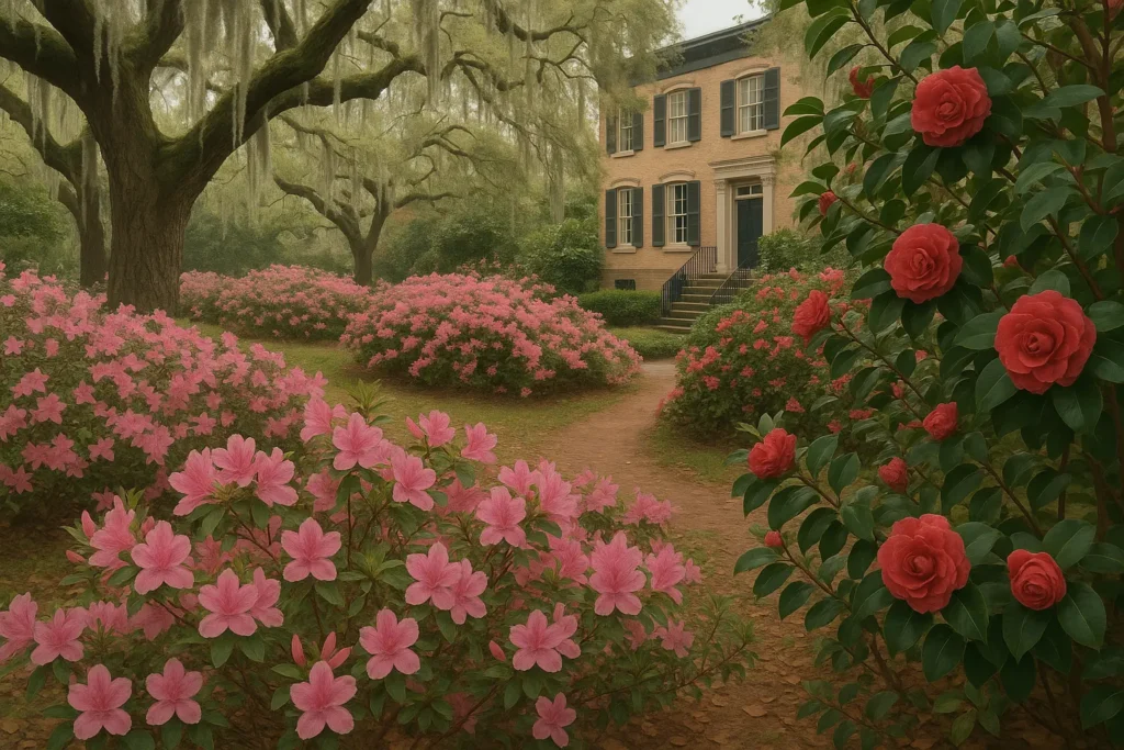 Spring blooms in Savannah gardens