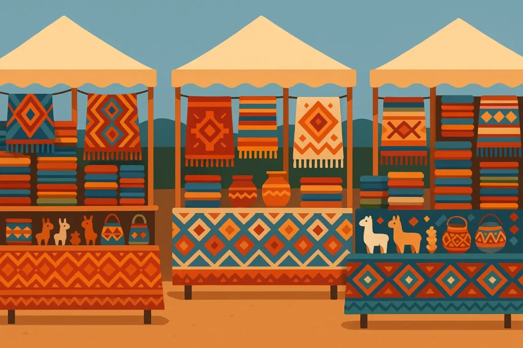 Traditional Lima artisan market scene
