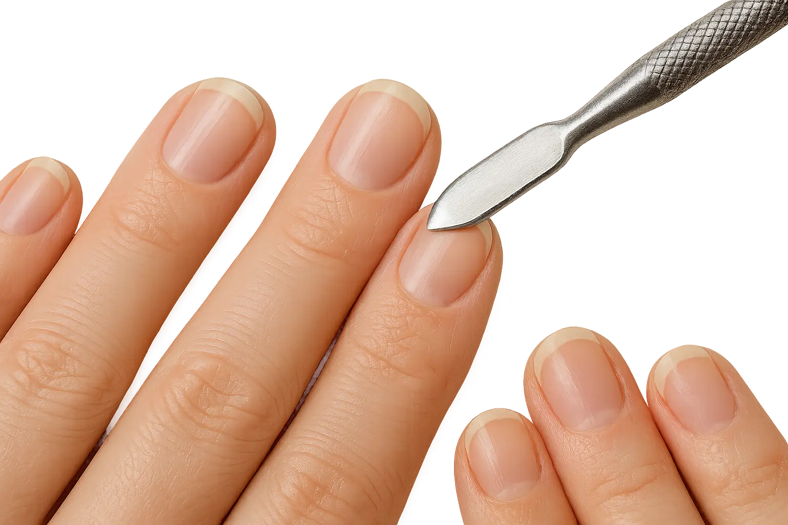 Cuticle damage white marks near nail base