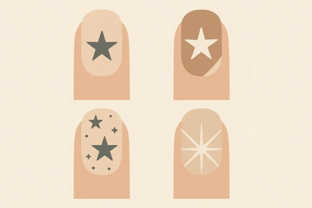 Modern minimalist star nail designs