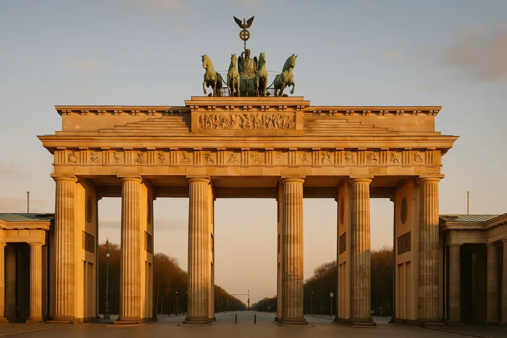 Berlin cityscape with Brandenburg Gate
