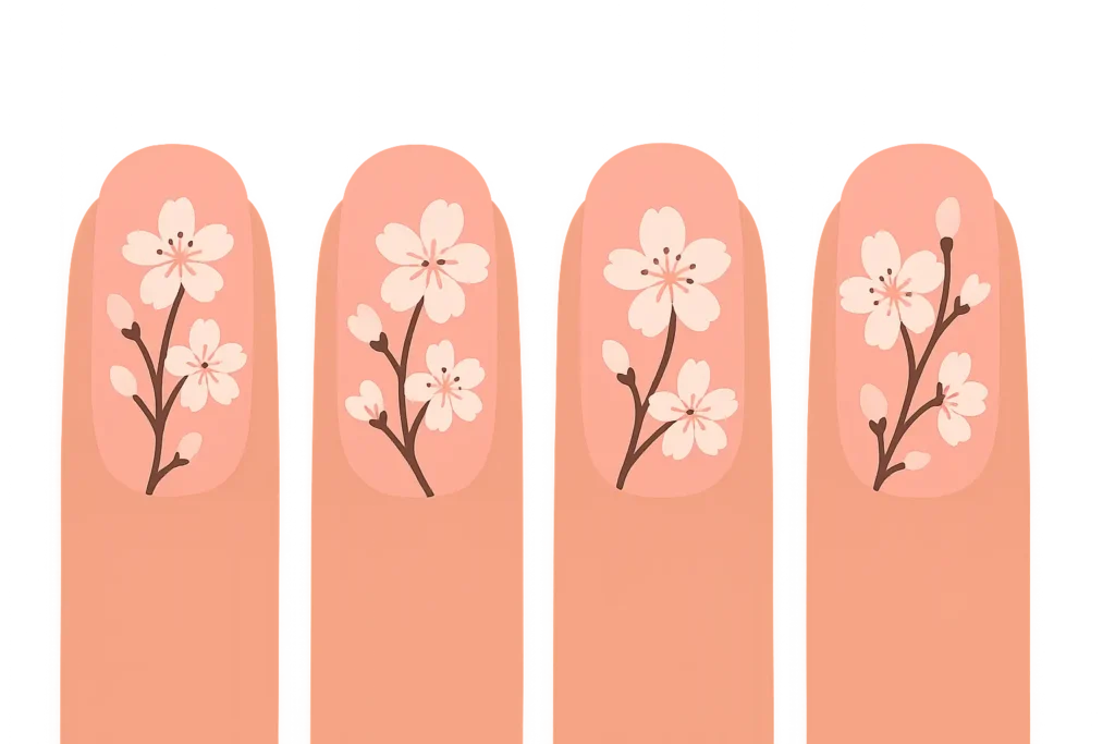 Cherry blossom nail art design