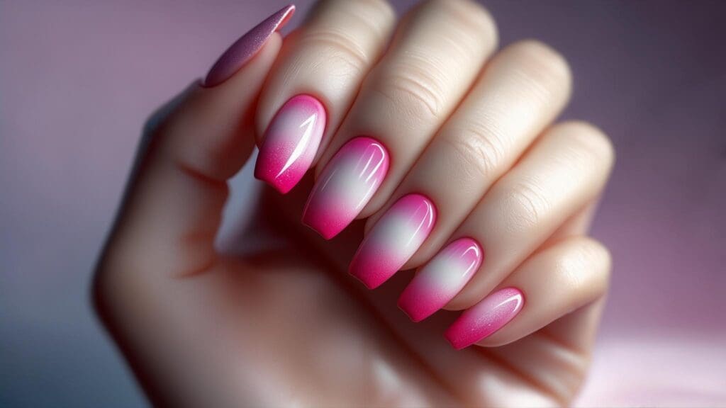 ombre pink nails