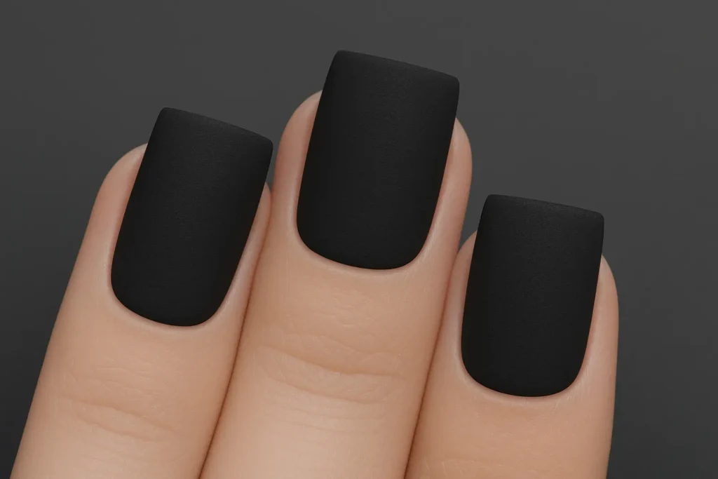 Matte square finish nail design
