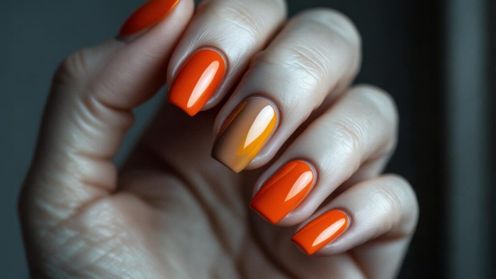 orange nails