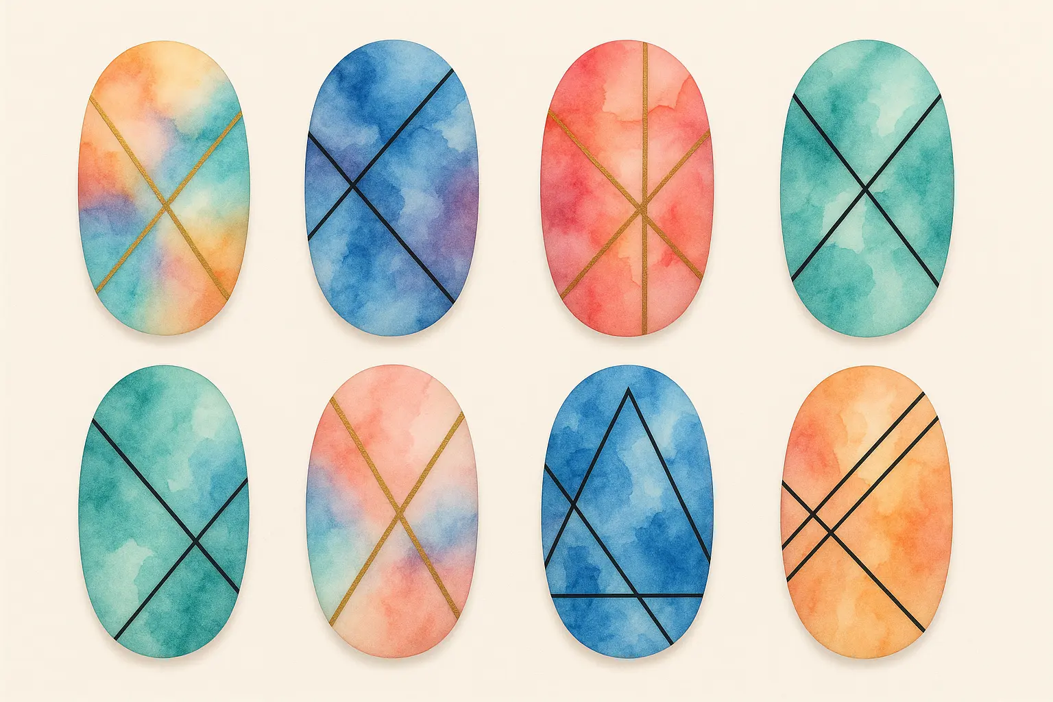 Artistic and creative oval nail expressions