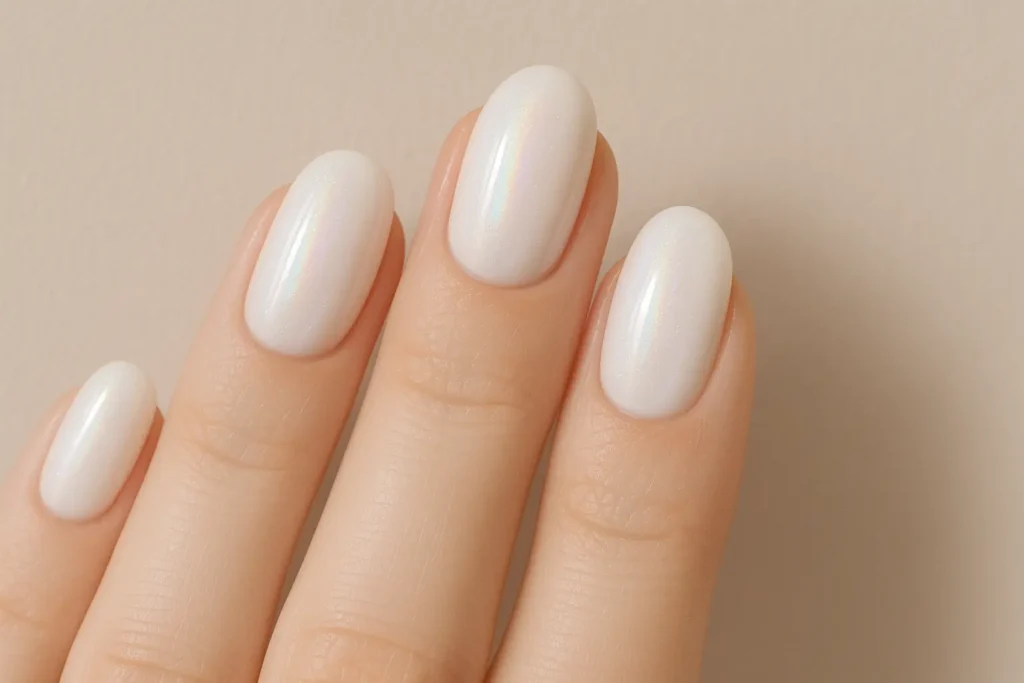 Opal dreams milky gel nail design