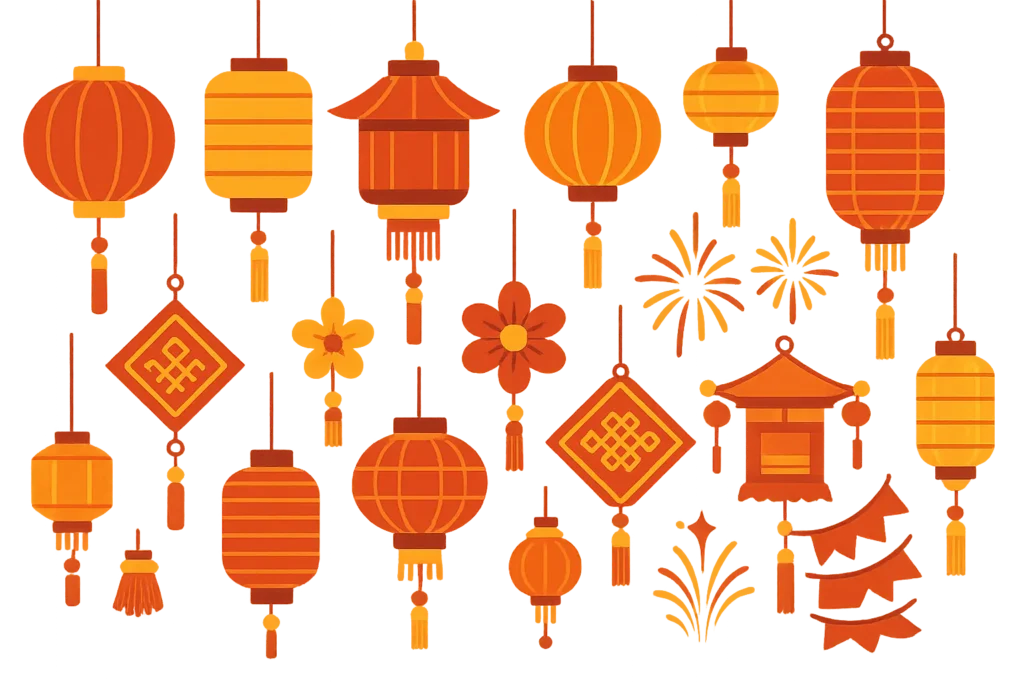 Hong Kong festival celebration with traditional decorations
