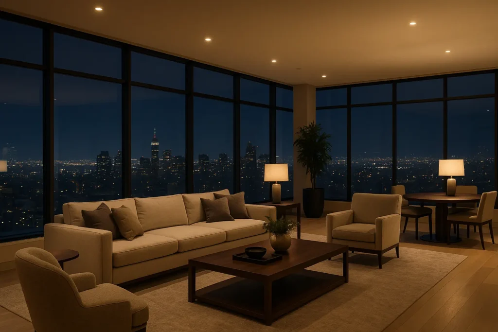 Luxury Vegas penthouse suite with city views