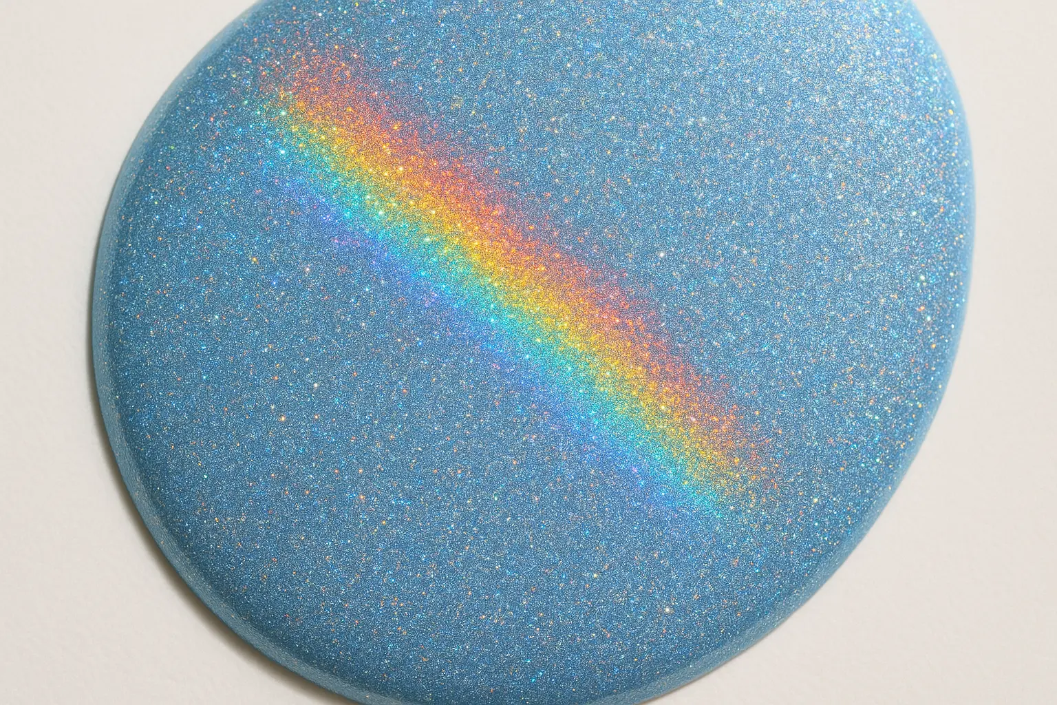 Holographic sky blue nail design