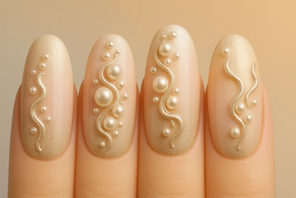 3D textured gradient nail design
