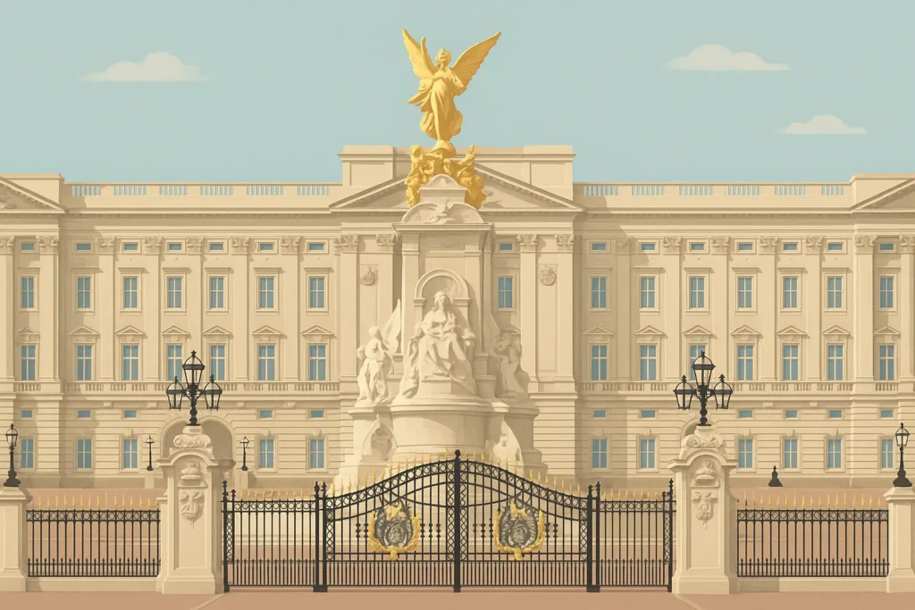 Buckingham Palace with guards ceremony