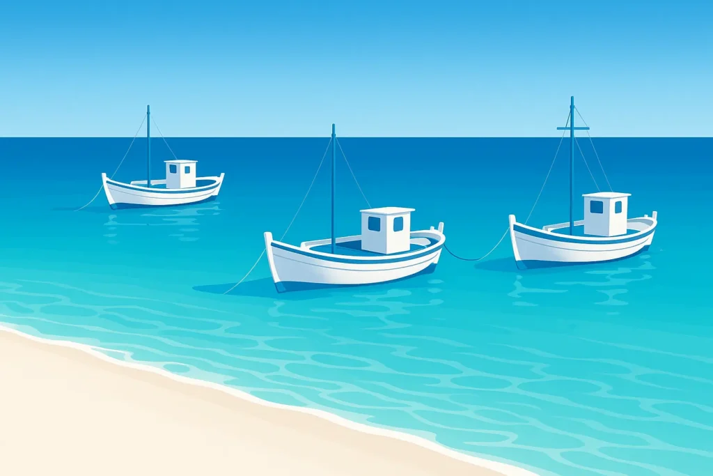 Greek island beaches and water sports activities