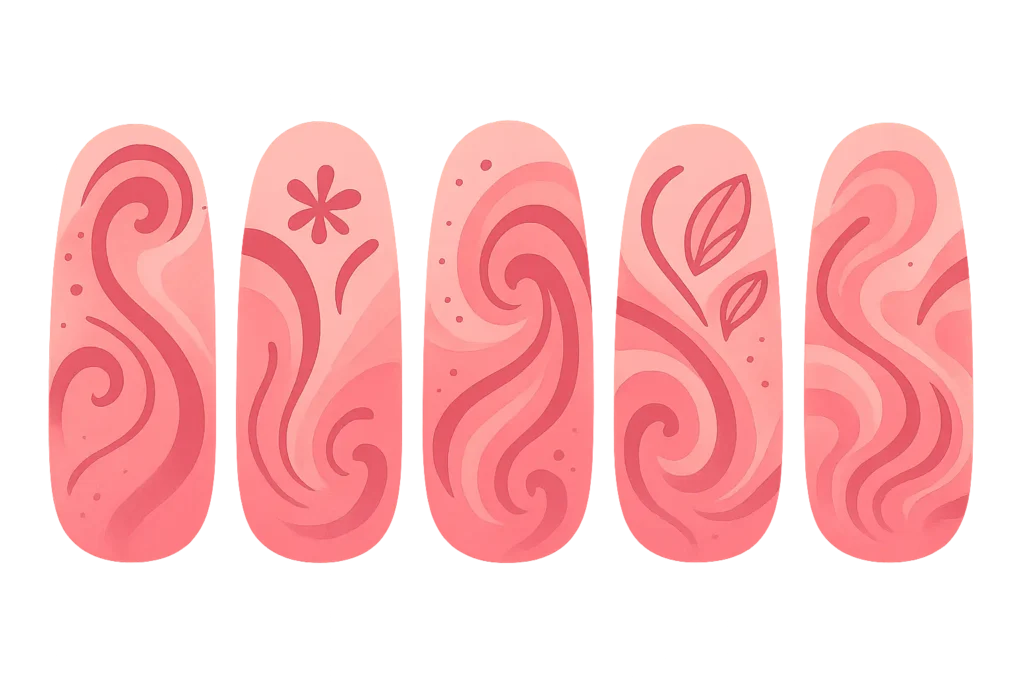 Abstract pink ombre nail art