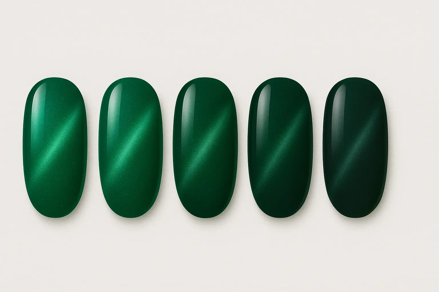 Classic deep green magnetic nail polish collection