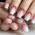 pink and white ombre nails