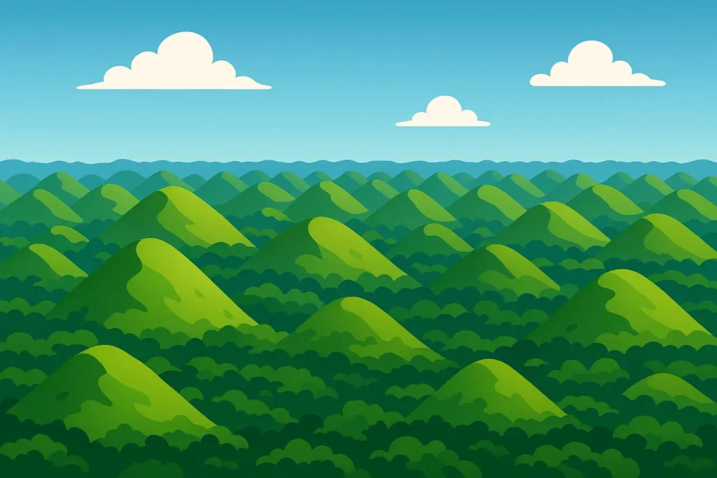 Bohol Chocolate Hills scenic landscape in the Philippines