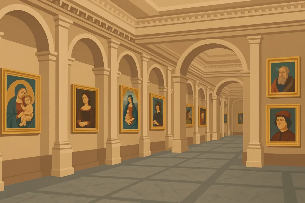 Florence city planning map with itinerary routes