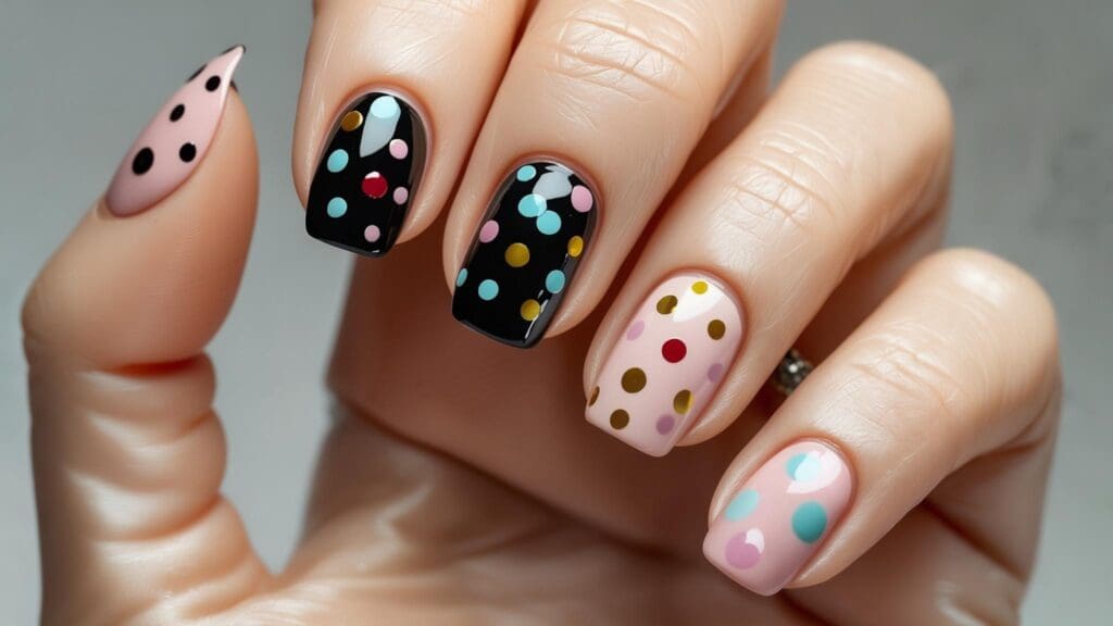 polka dot nails