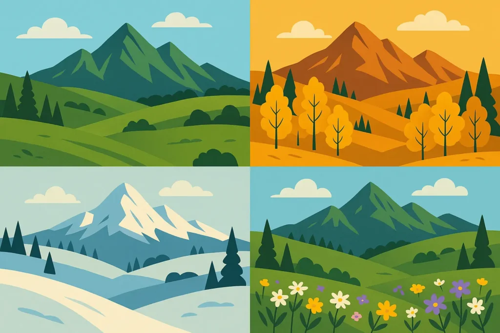 Montana seasonal weather patterns showing dramatic landscape changes throughout the year