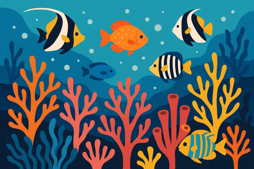 Malaysia diving and marine life showing coral reefs and tropical fish