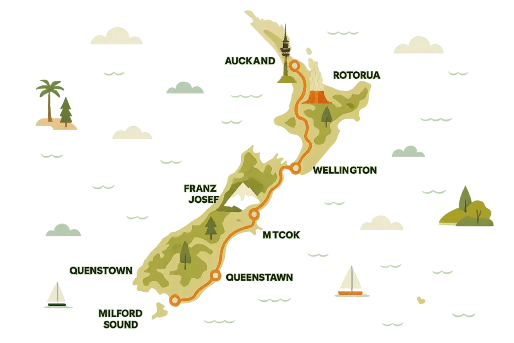 Classic New Zealand first-timer routes