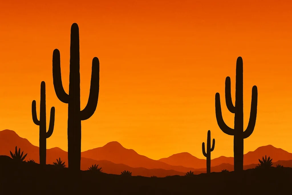 Family exploring desert botanical garden