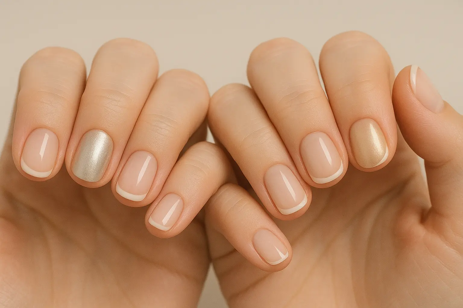 Short bridal nail options showing practical yet elegant designs