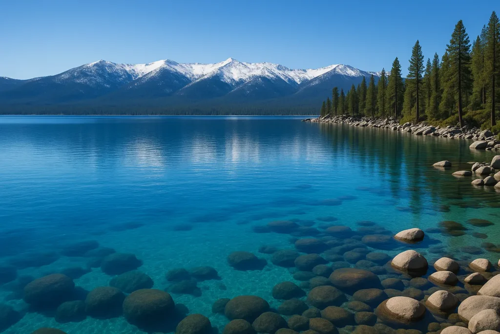 Lake Tahoe scenic mountain and water view