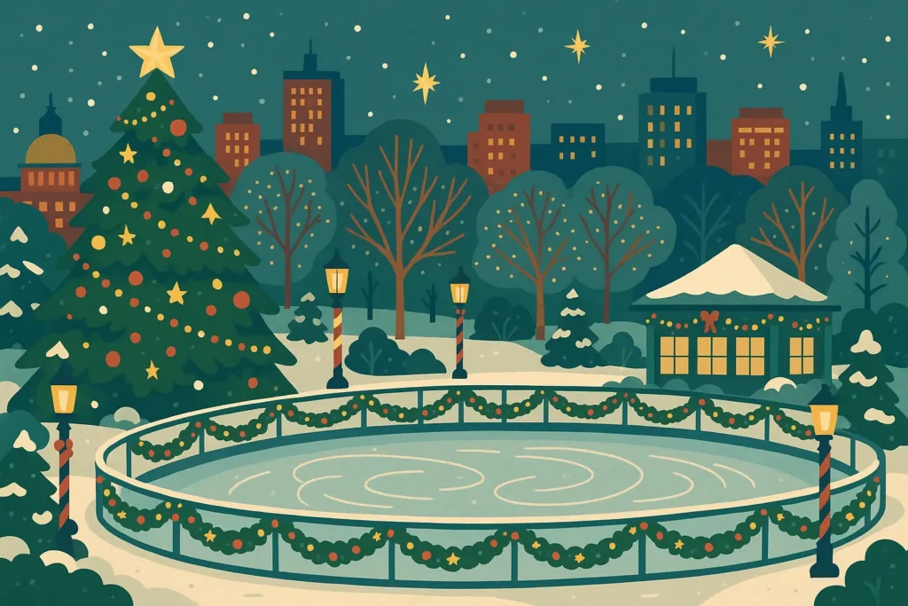 Boston winter holiday decorations and activities